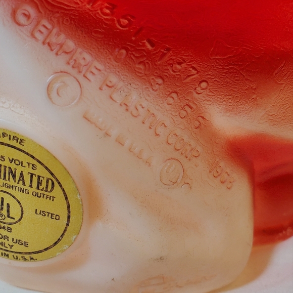 Santa Claus Vintage 1968 Empire Plastic Blow Mold Lighted Plug-in Santa Figure - Picture 8 of 10